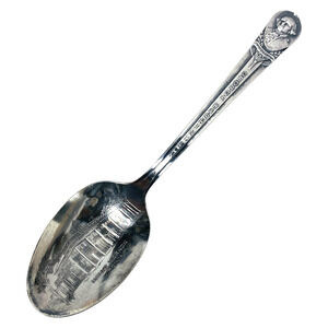 Vintage Wm Rogers President George Washington Mount Vernon Silverplate Spoon